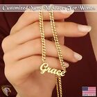 Personalize Name Pendant Necklace Cuban Link Chain Custom Jewelry Gift For Girls
