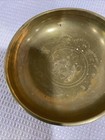 Vintage Set Of Two Small Etched Brass Bowls