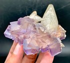 156 Gram Aesthetic Double Side Cubic Fluorite With Calcite From Pakistan 