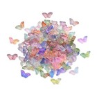 100x Glass Crystal Butterfly Loose Spacer Beads For Diy Craft Jewelry Making
