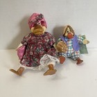 2 Vintage The Country Folks Duck Figures By Russ Berrie   Co  Darla Easter Duck
