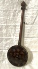 Antique 5 String Lady   s Parlor Banjo Carved Wood Mop Inlay Butterfly Decoupage