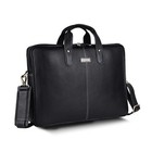 Top Grain Genuine Leather Laptop Messenger Bag For 15 6 Inch Classic Black