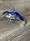 Glass Dolphin Figurine Blue And Transparent