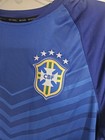 Nike Brazil Cbf Men Size M Soccer 2014 Training Jersey Blue Embroidery Brazil