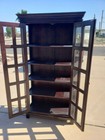 Vintage Solid Wood And Glass Encased Bookcase Bookshelf Display Case Curio Hutch
