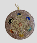 Orgone 7 Chakra Healing Stones 2  Round Pendant W  20  Cord Necklace Metatron