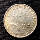 1918 French Silver  1 Franc  Wwi  Enn Coins