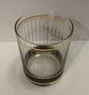 Vtg Culver  devon Black  22kt Gold Lowball Whiskey Glass Rocks Barware Mcm