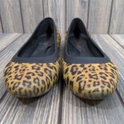 Crocs Womens Lina Graphic Leopard Print Black Slip On Dress Casual Flats Size 9