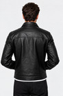 Men   s Black Genuine Leather Jacket Zip Front Biker Style Vintage Look