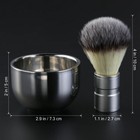 Badger Hair Shaving Brush With Double Layer With Stainless Steel Shave Bowl Mug