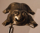 Chinese Export Silver Figural Frog Pendant Antique 3 Dimensional Handmade Nice  