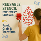 Elegant Mylar Floral Design Home Decor Stencil Reusable - Stencilair