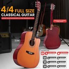 Pyle Steel String Acoustic Guitar Kit  4 4 Full Size - 41  Brown Glossy