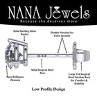 Stainless Steel Posts   Silver 3 Prong Zirconia Stud Earrings Jewelry For Women