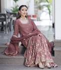 Indian Sharara Wedding Party Dress With Heavy Embroidery Work For Ready Made