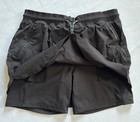 Athleta Trekkie Skort Athletic Skirt Shorts Zip Pockets Stretch Size 12 Black