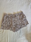 Joyspun Women s Leopard Animal Print Sleep Shorts S Regular Elastic Waist Size L