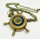 Vintage Brass Ship Wheel Compass Antique Nautical Pocket Pendent Gift For Marine