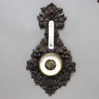 Two Antique German Black Forest Carved Wood Pieces  Barometer   Frame C1890