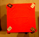 42  Square Felted Poker Table Cloth Needlepoint Orange Vintage Handmade Cards
