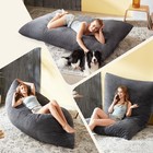 3 In 1 Big Bean Bag Chair For Adults  Large Giant Beanbag Chairs  Convertible   