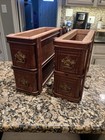 2 Antique Singer Treadle Sewing Machine Wood Wooden Cabinet Ornate Box Drawers