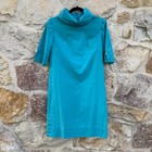 Vintage 1960s Teal Blue Shift Dress