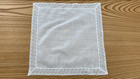 Vintage Flowers White Net Lace Linen Hanky Handkerchief Hankie 10 