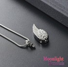 New Angel Wing Feather Cremation Urn Keepsake Ashes Memorial Necklace