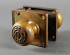 Antique Yale Mono Lock Brass Door Lockset W  Monogrammed Knobs Early 1900s