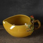 5 1  Chinesporcelain Yellow Glaze Hand Engraving Fruitage Peach Brush Washer