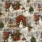 Christmas Fabric Susan Winget Holiday Barn Snowman Cotton Fat Quarter 18   x22 New