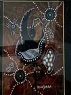 Aboriginal Dot Painting Signed By Artist Mundara Approx 8x10 Wood Framed