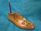 Vintage Antique Wooden Painted Cobbler Shoe Mold Folk Art - Stewart Potter 1948