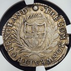Scarce Silver 1654 England Commonwealth 6 Pence Bull-202 Small 4   Ngc Xf40