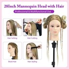 28  Mannequin Head With Hair With Tripod Stand For Hairdresser