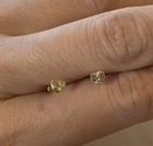 14k Yellow Gold Heart Clear Stone Baby Screw Back Stud Earrings