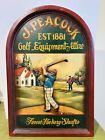 Vintage Golf Wooden 3d Pub Sign Plaque J  Peacock Golf Equipment Attire 1960   s