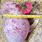 10  Tall Vintage Cranberry Fenton Cranberry Ruffled White Striped Pitcher