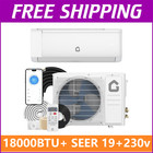 18000 Btu 230v Mini Split Air Conditioner Ductless Heat Pump Energy Star 19 Seer