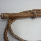 Vintage Leather Weaved Bullwhip Indiana Jones Style Braided Whip Cowboy Western