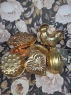 Vintage Lot Of 8 Copper silver Toned Aluminum Jello Bundt Cake Wall Decor Pans 