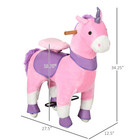 Walking Horse Ride On Unicorn Mechanical Pony Toy W  Wheels For 3-6 Years Pink