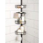 4-tier Steel Tension Pole Shower Caddy W  3 Baskets Soap Tray Hooks Storage New