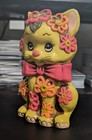 Vintage Kitty Cat Chalkware Coin Bank Fine Quality Lego Japan Vhtf