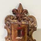 Vintage Ornate Wood Outlet Cover Fleur De Lis Gold Gild Hand Painted Rustic