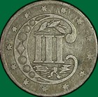 1857 Three Cent Silver Trime Very Fine Vf Coin  41652