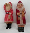 Vintage Christmas Celluloid Santa Claus Toy Figurine- Set Of Two